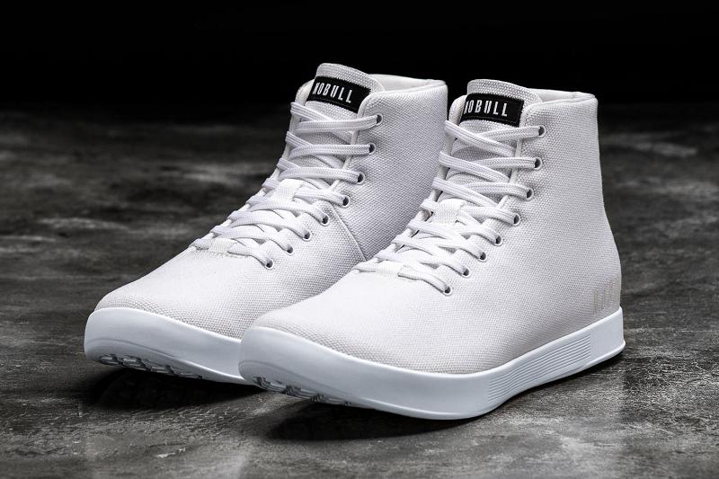 White Nobull High-Top Canvas Men's Trainers | CA T1449C